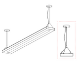 Linkable linear LED pendant up and down light 2ft 4ft 8ft combination with different shape 120-277V 0-10V dimming ETL and DLC listed emergency and sensor control ready